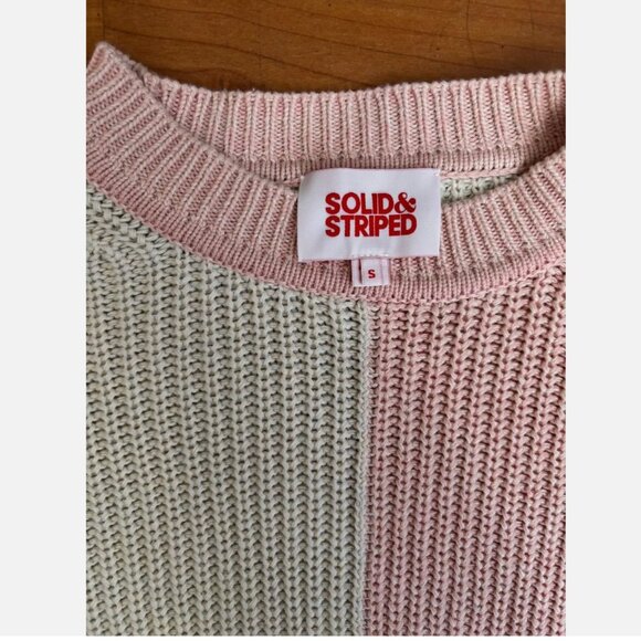 Solid & Striped The Max Asym Pullover Knit Sweater Marled Colorblock Top S NWOT - Picture 4 of 5